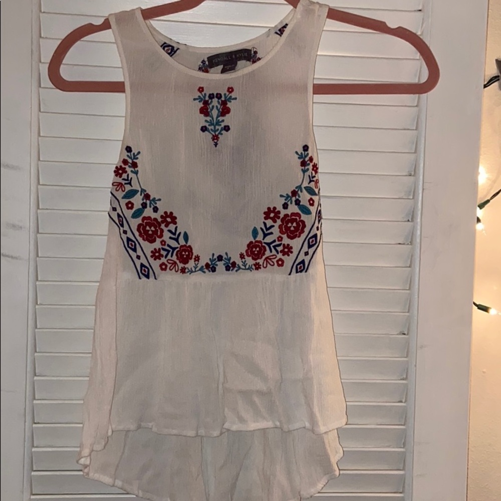 Kendall and Kylie brand embroidered top